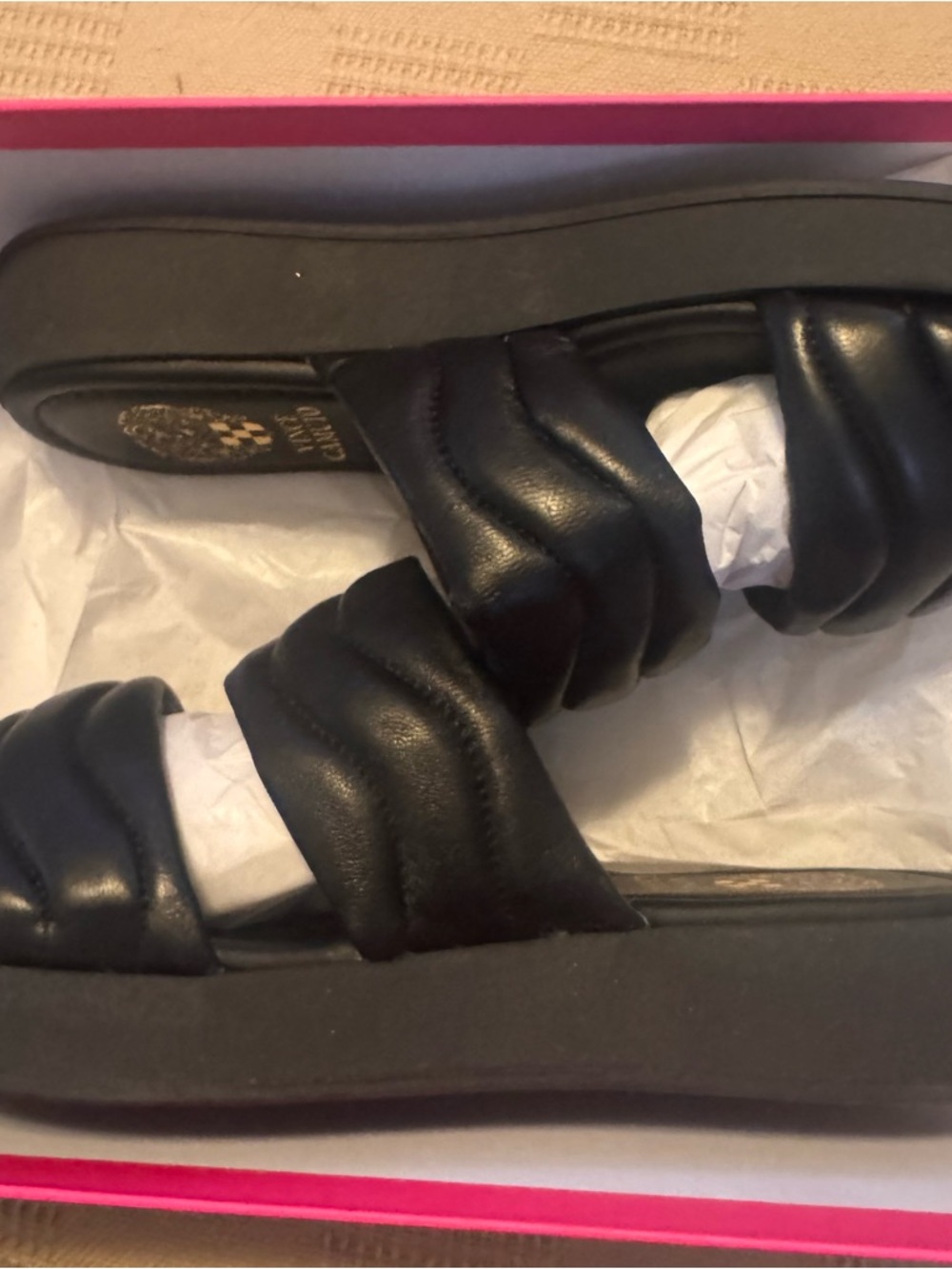 NWT Vince Camuto Sondrie Sandal in Black Napa - Size 7 - In box - Picture 7 of 8